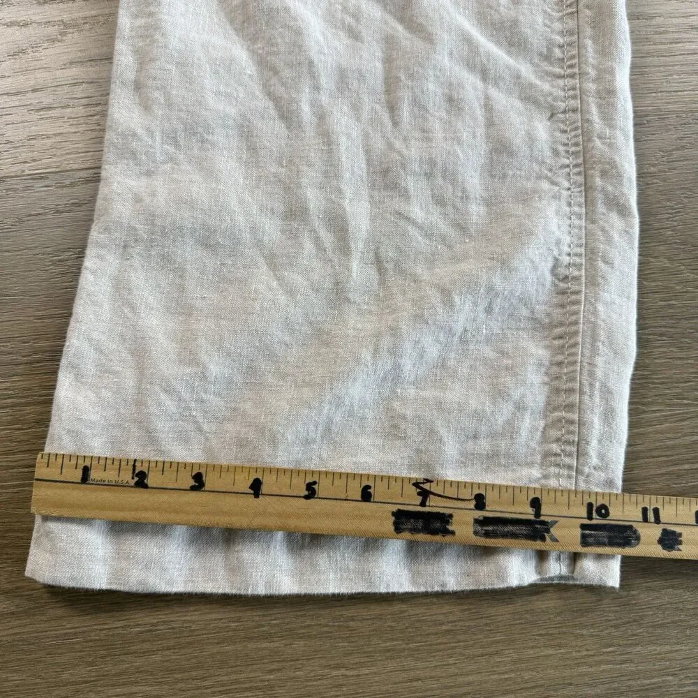 Old Navy Pants Men 36x30 Linen Beige Beach Resort Travel Summer Loose Baggy
